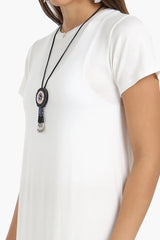 فستان طويل باكمام قصيرة - Carinasaudi.com