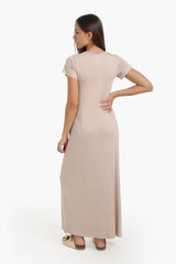 فستان طويل باكمام قصيرة - Carinasaudi.com