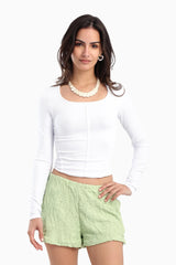 بلوزة كورسيه برقبة مربعة - Carinasaudi.com