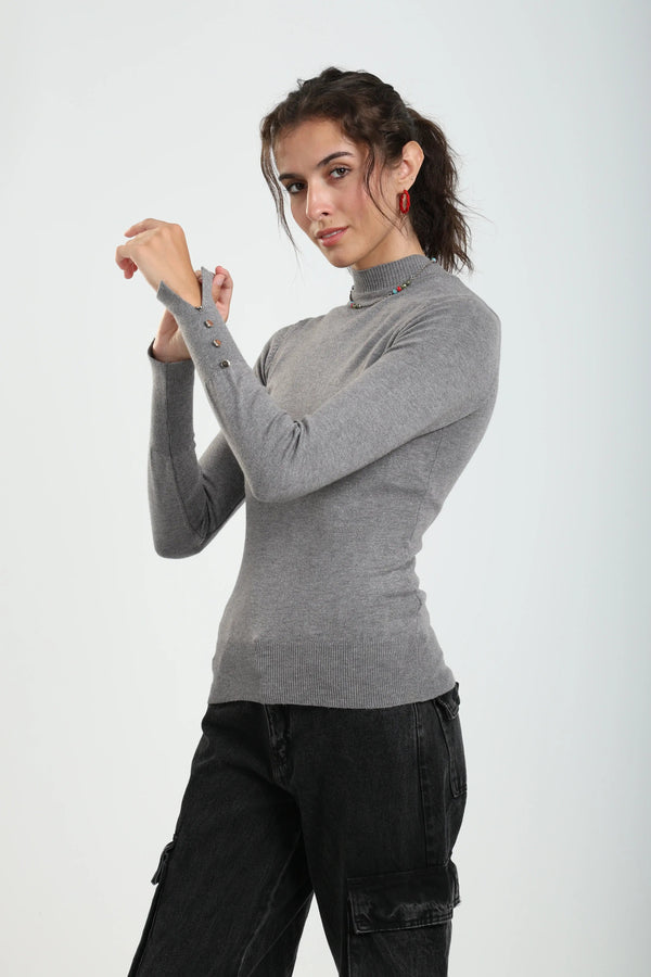 بلوفر برقبة قصيرة