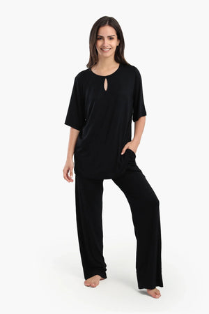 Plain short-sleeved pajamas