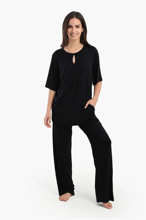 Plain short-sleeved pajamas