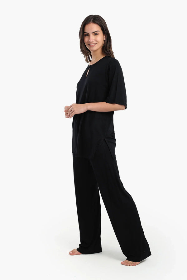 Plain short-sleeved pajamas