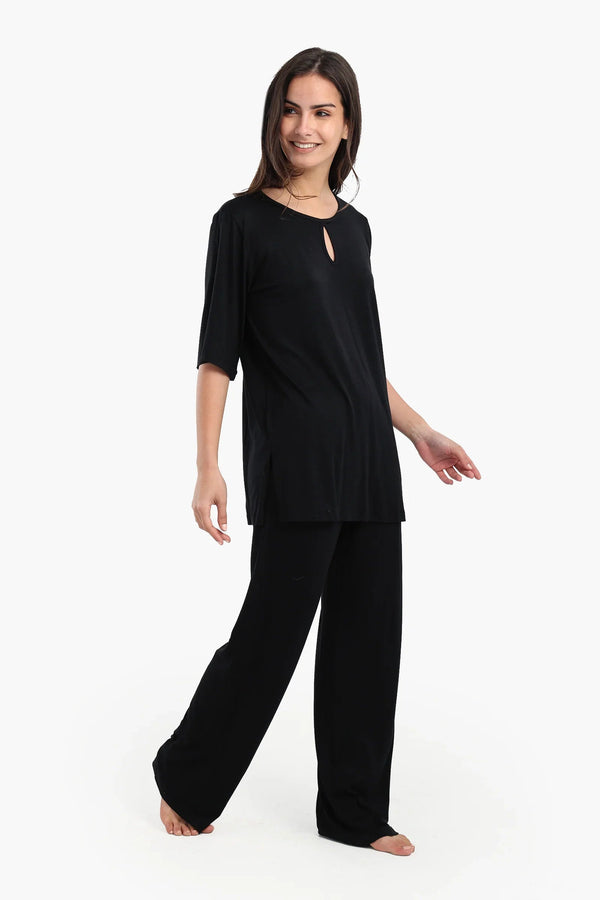 Plain short-sleeved pajamas
