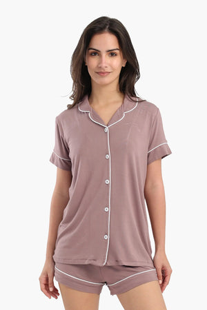 Short-sleeved pajama shorts