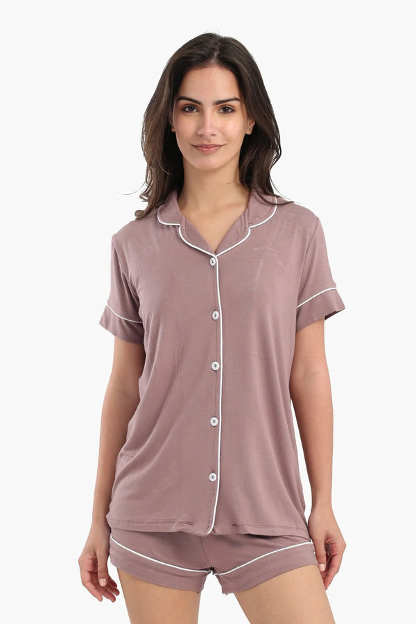 Short-sleeved pajama shorts