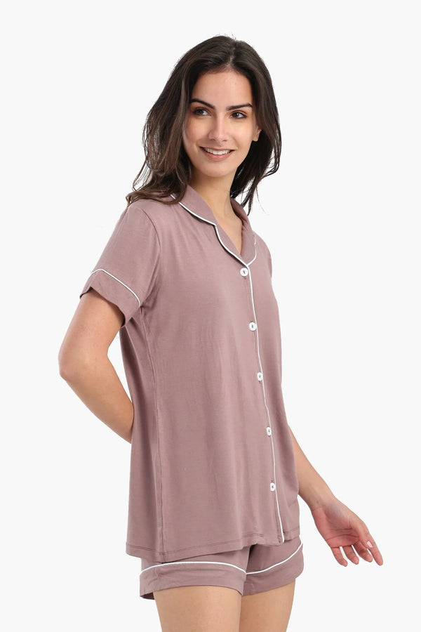Short-sleeved pajama shorts