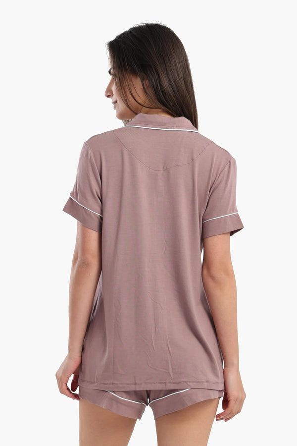 Short-sleeved pajama shorts