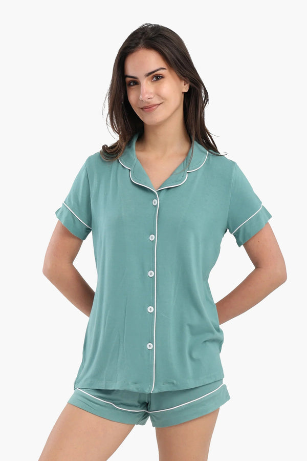 Short-sleeved pajama shorts