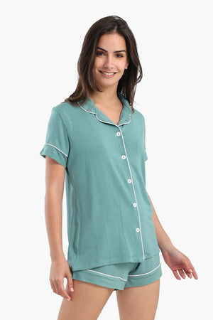 Short-sleeved pajama shorts