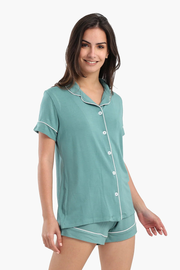 Short-sleeved pajama shorts