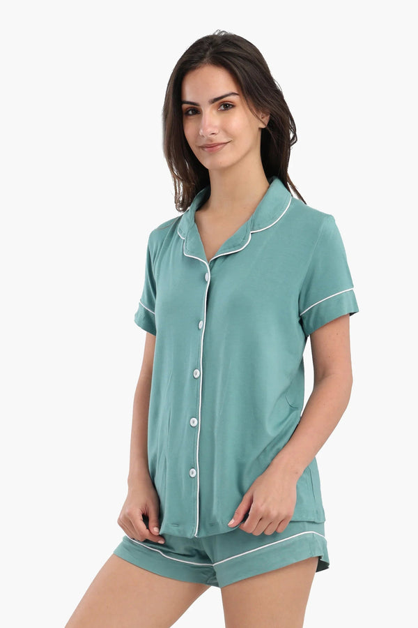 Short-sleeved pajama shorts