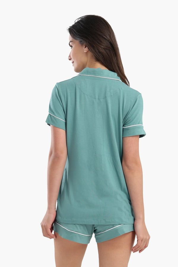 Short-sleeved pajama shorts