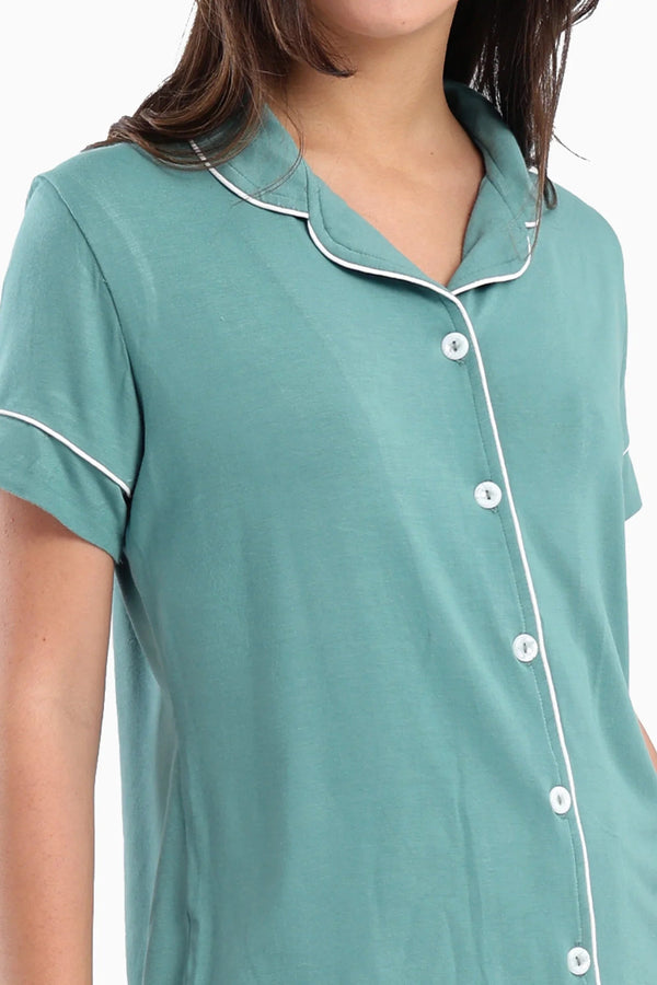 Short-sleeved pajama shorts