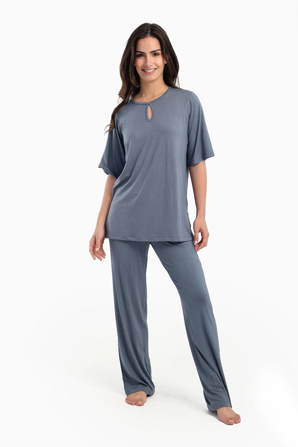 Plain short-sleeved pajamas