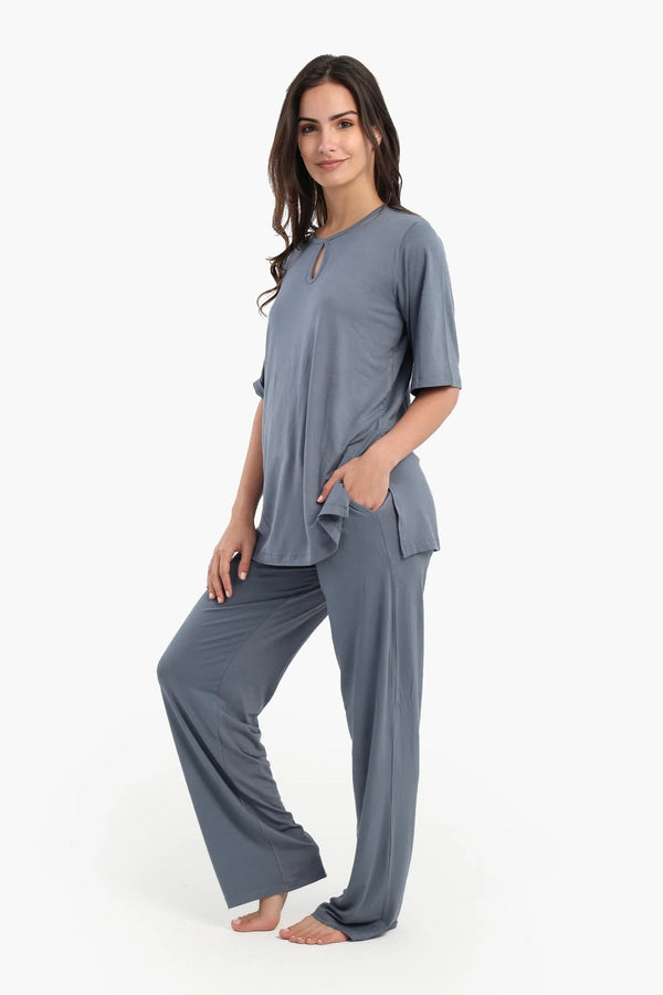 Plain short-sleeved pajamas