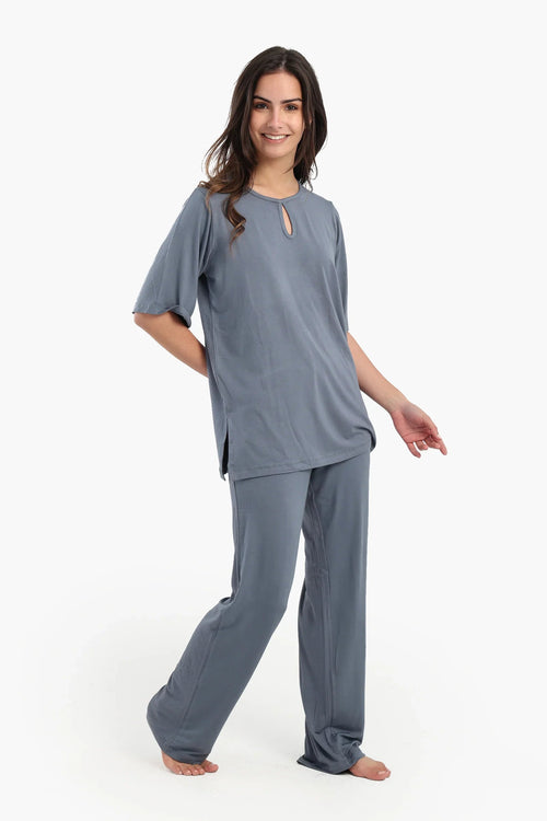 Plain short-sleeved pajamas