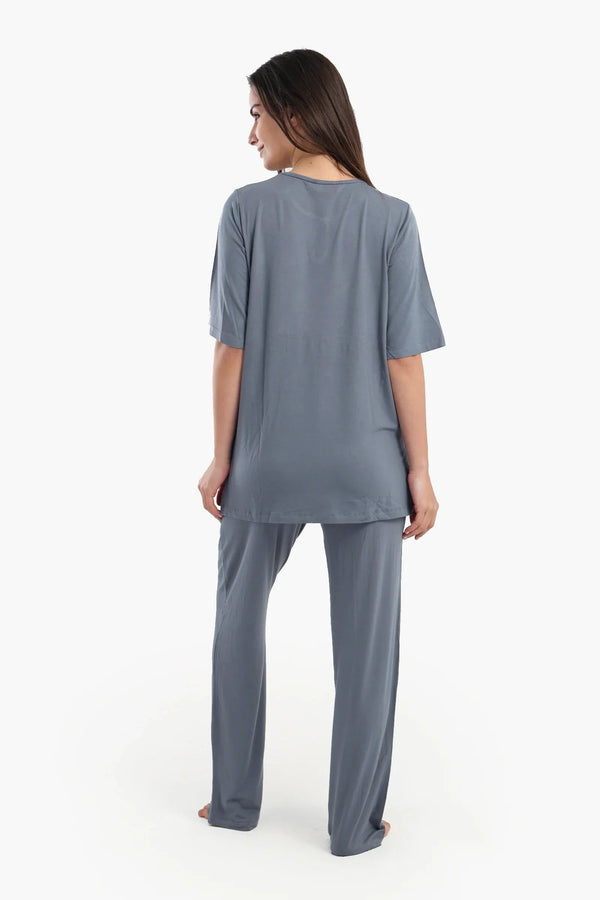Plain short-sleeved pajamas