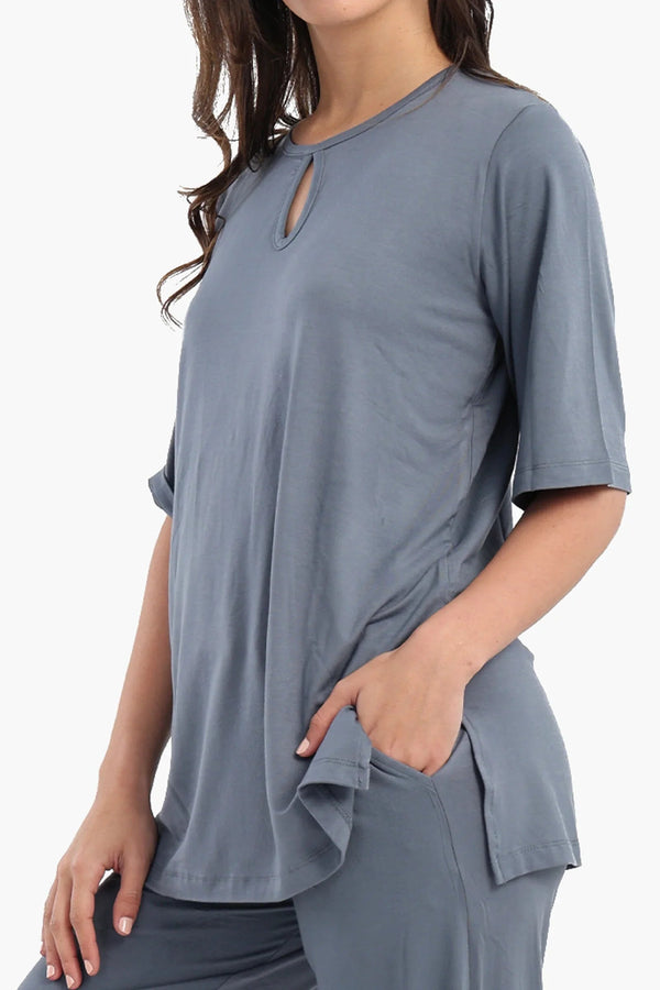 Plain short-sleeved pajamas