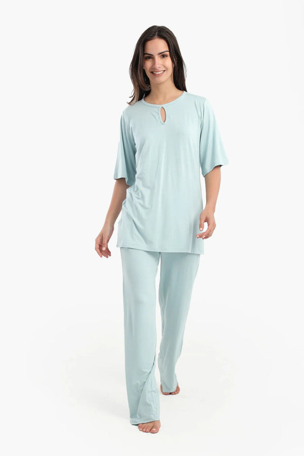 Plain short-sleeved pajamas