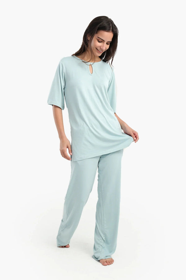 Plain short-sleeved pajamas