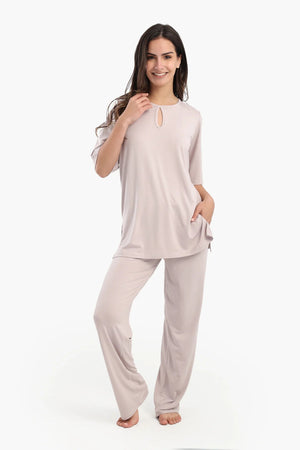 Plain short-sleeved pajamas
