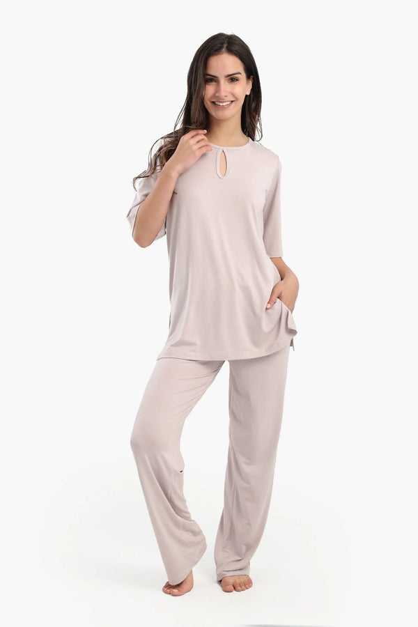 Plain short-sleeved pajamas