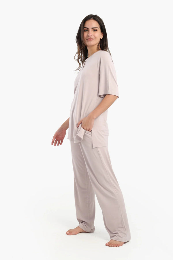 Plain short-sleeved pajamas