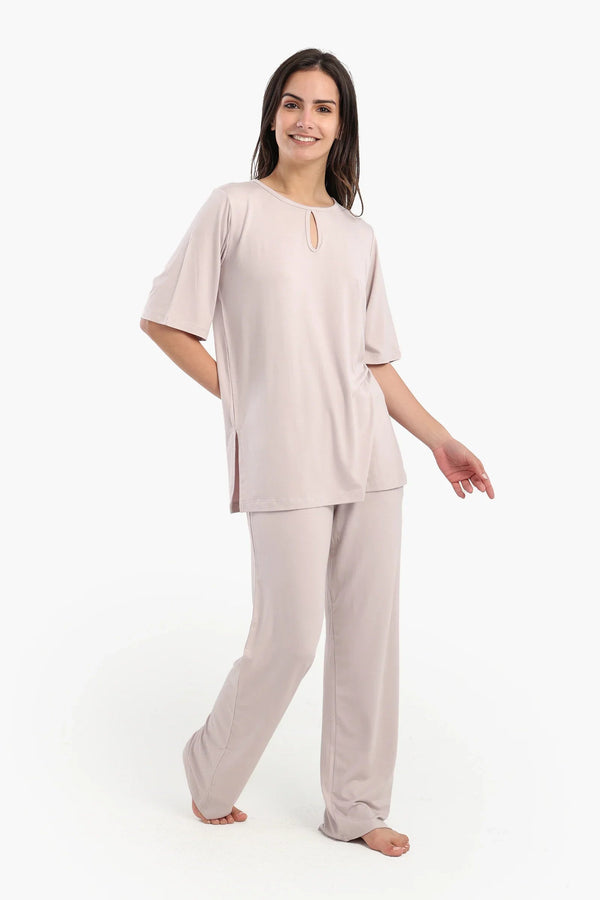 Plain short-sleeved pajamas