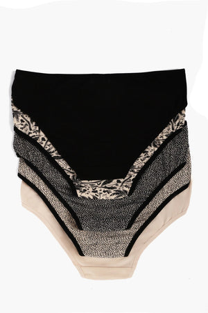 Pack of 5 colorful bikini panties