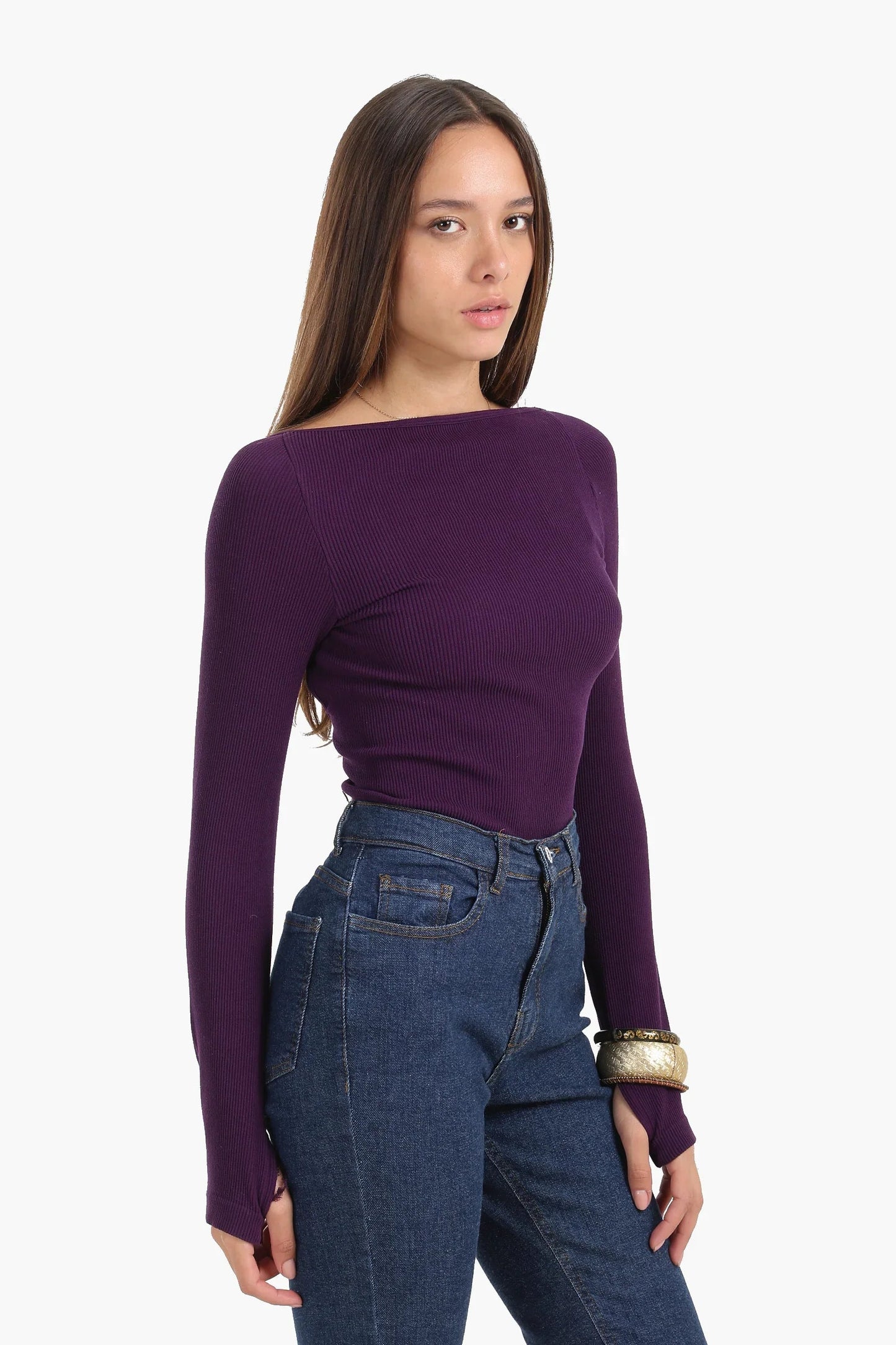 بلوزة مايكروفيبر بدون درزات و بدون ظهر - Carinasaudi.com