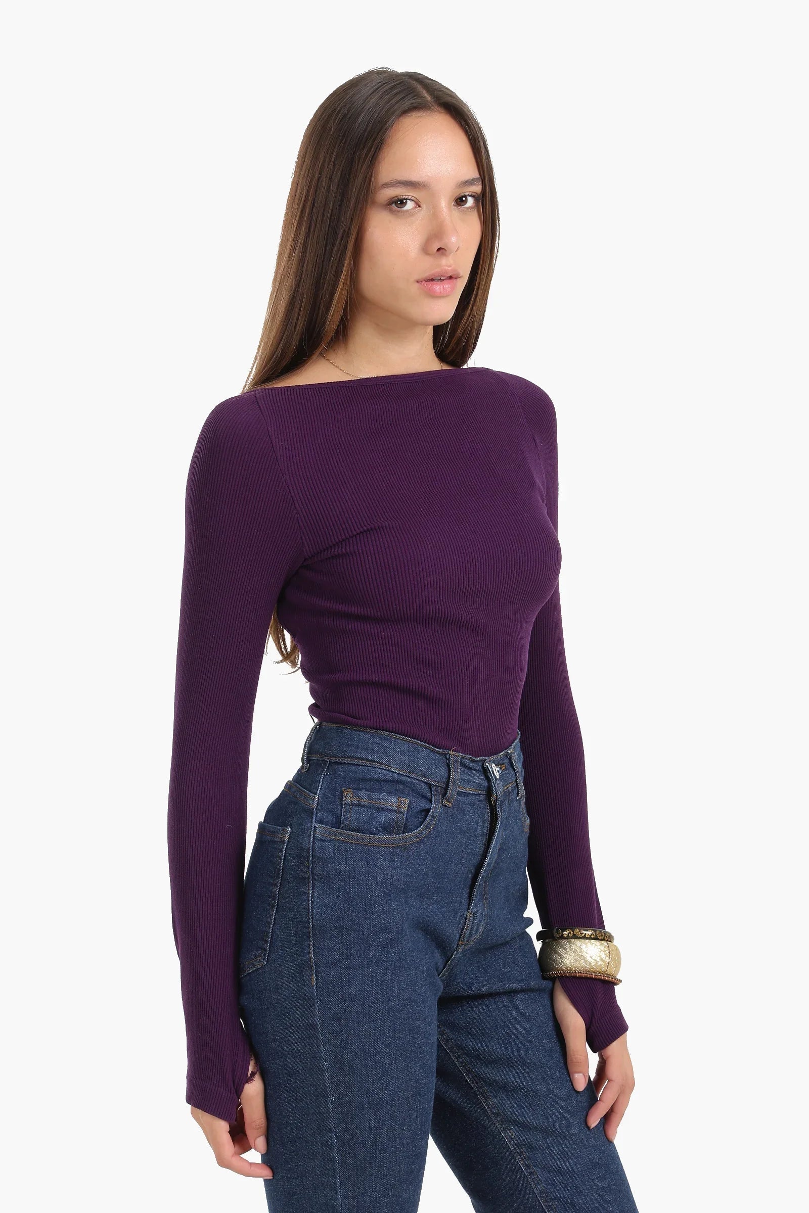 بلوزة مايكروفيبر بدون درزات و بدون ظهر - Carinasaudi.com