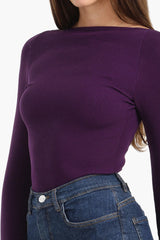 بلوزة مايكروفيبر بدون درزات و بدون ظهر - Carinasaudi.com