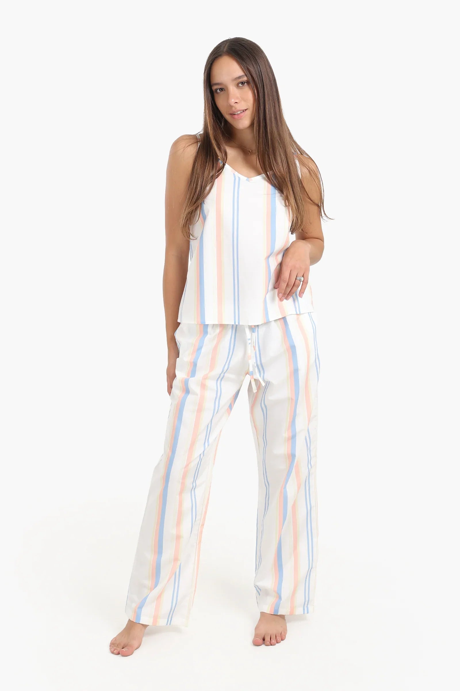 بيجاما بطبعة مخططة بألوان متعددة - Carinasaudi.com