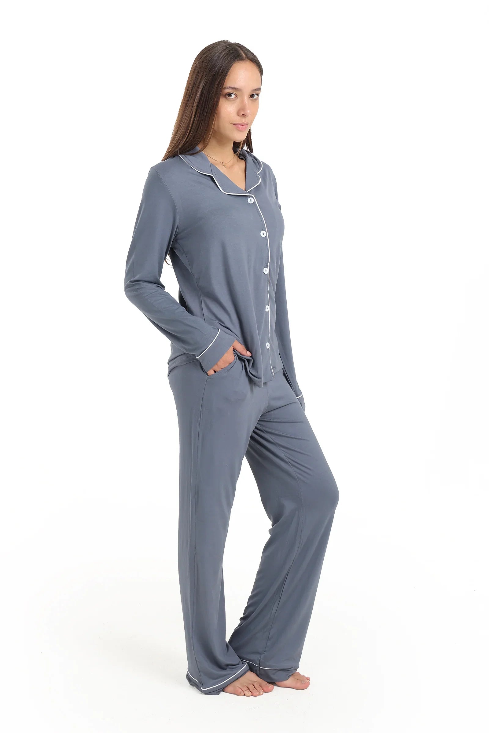 بيجاما فيسكوز باكمام طويلة - Carinasaudi.com