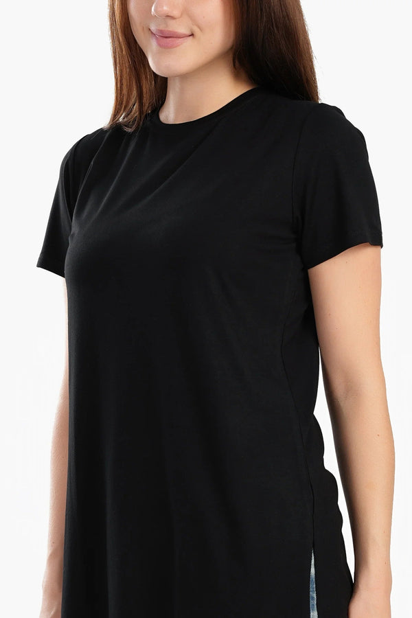 Long blouse with short sleeves