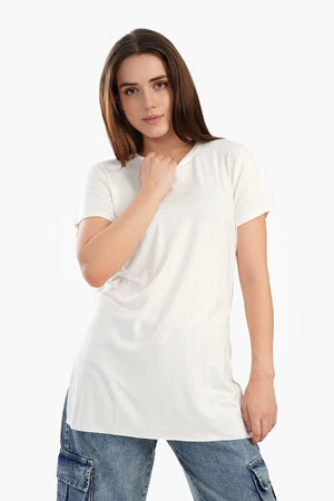 Long blouse with short sleeves