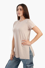 بلوزة طويلة باكمام قصيرة - Carinasaudi.com