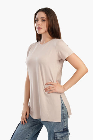 Long blouse with short sleeves
