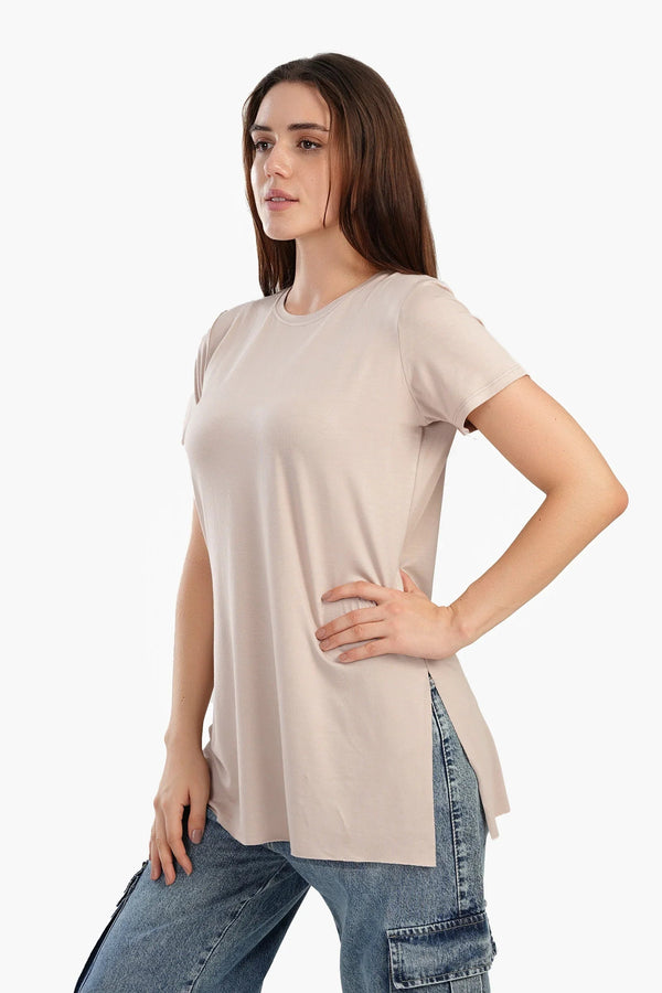 Long blouse with short sleeves