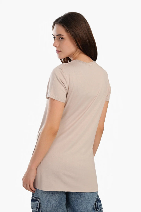Long blouse with short sleeves