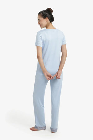 Pajama set with lace trim