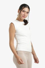 بلوزة بأكمام كاب مضلعة