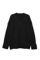 بلوفر مضلع برقبة على شكل حرف V