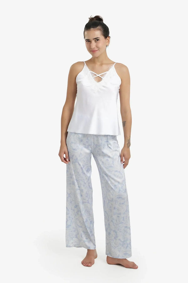 Crossover V-neck pajama set