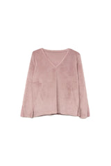 v طقم بيجامة برقبة على شكل حرف