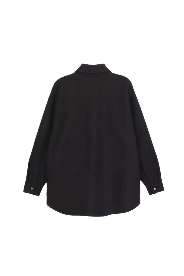 Wool outer shirt with buttons