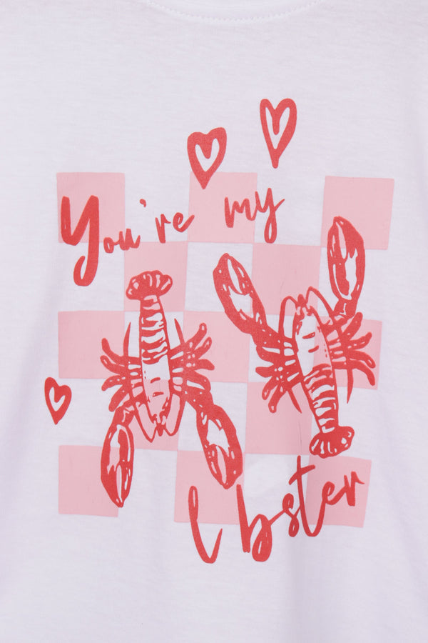 بيجامة بناتي بطبعة "You're my Lobster" – تيشيرت وشورت