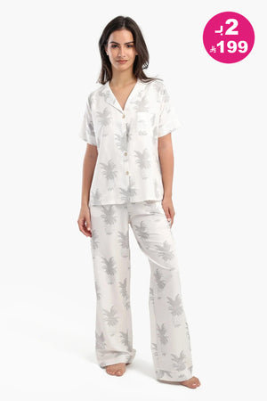 Pineapple Print Short Sleeve Pajamas