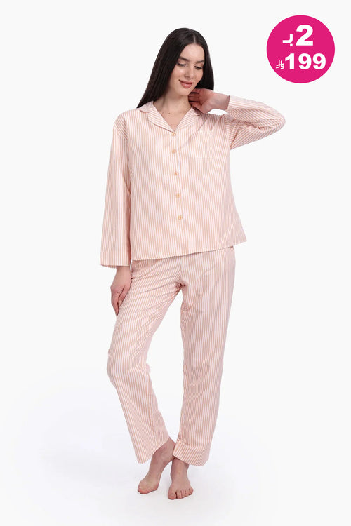 Striped print pajamas